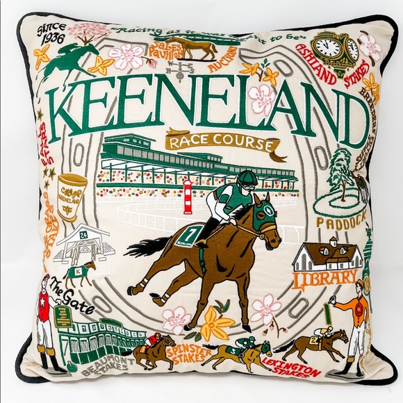 Keeneland Embroidered Pillow by Cat Studio